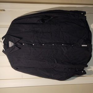 Lucky Brand Men's Black Cotton Button Down Shirt Size Large